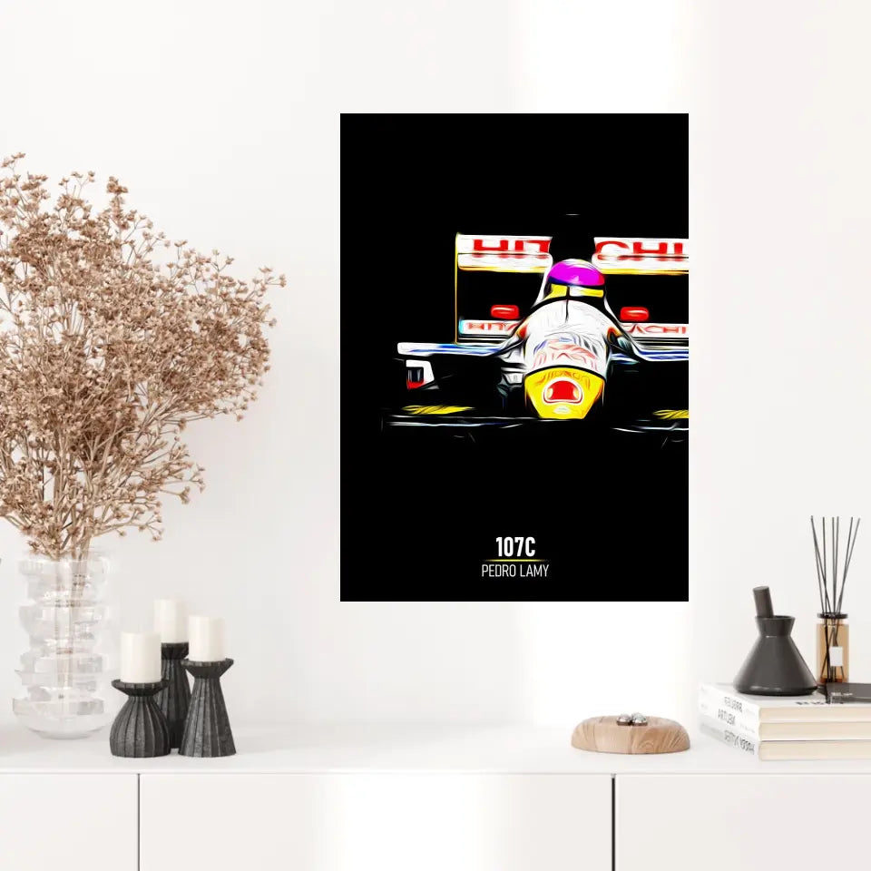 Affiche ou Tableau Lotus 107C Pedro Lamy Formule 1