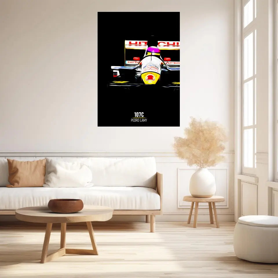 Affiche ou Tableau Lotus 107C Pedro Lamy Formule 1