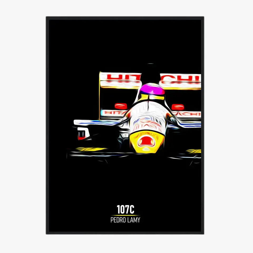 Affiche ou Tableau Lotus 107C Pedro Lamy Formule 1