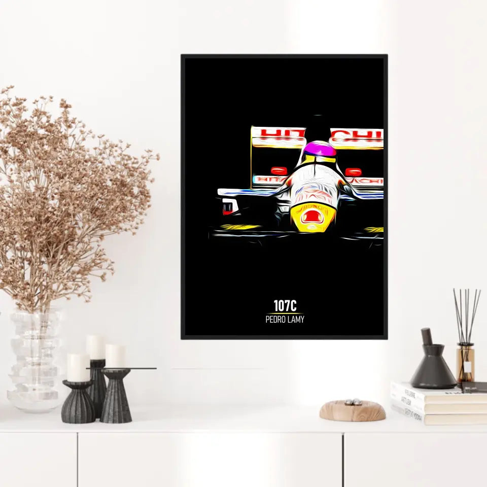 Affiche ou Tableau Lotus 107C Pedro Lamy Formule 1