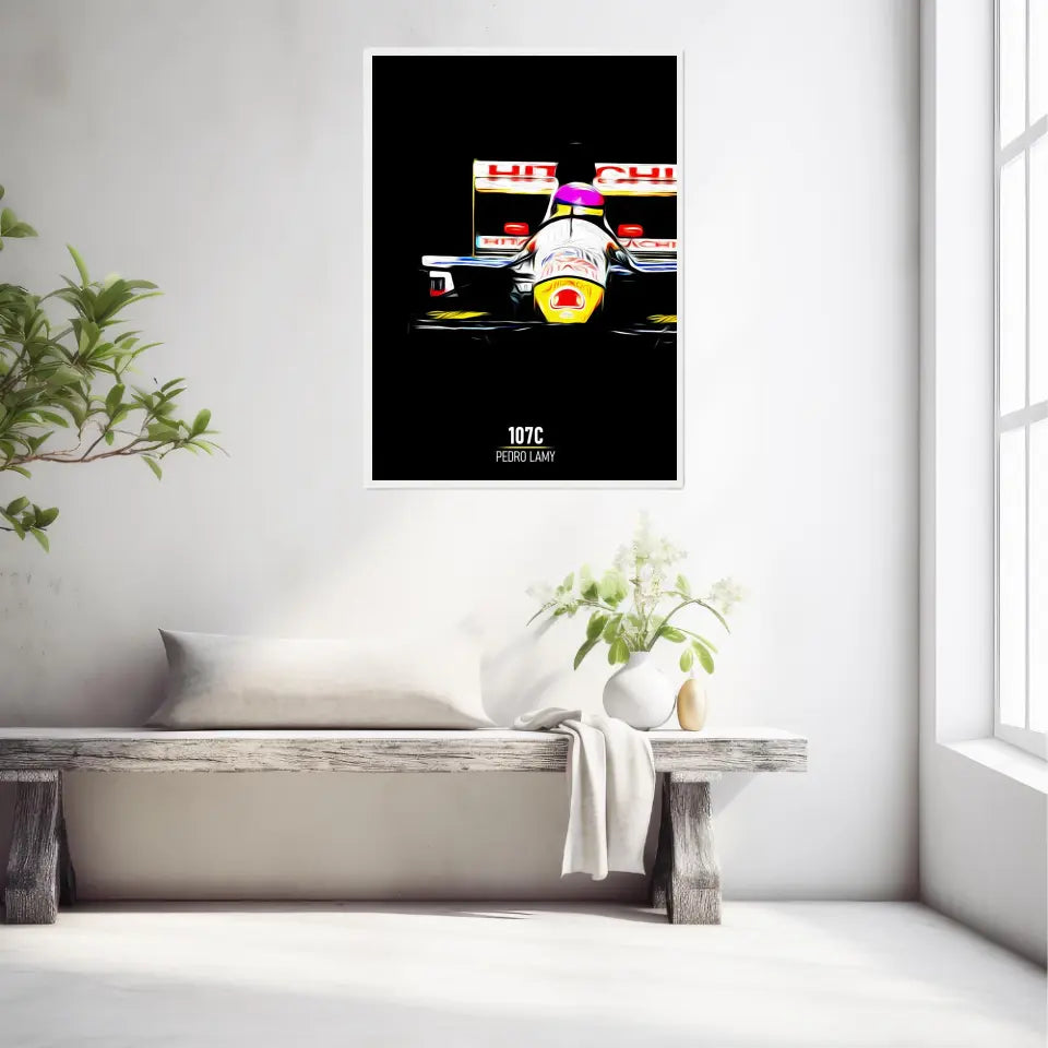 Affiche ou Tableau Lotus 107C Pedro Lamy Formule 1