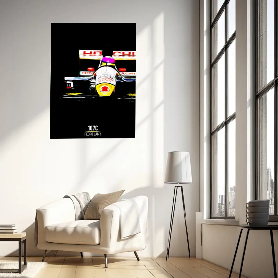 Affiche ou Tableau Lotus 107C Pedro Lamy Formule 1