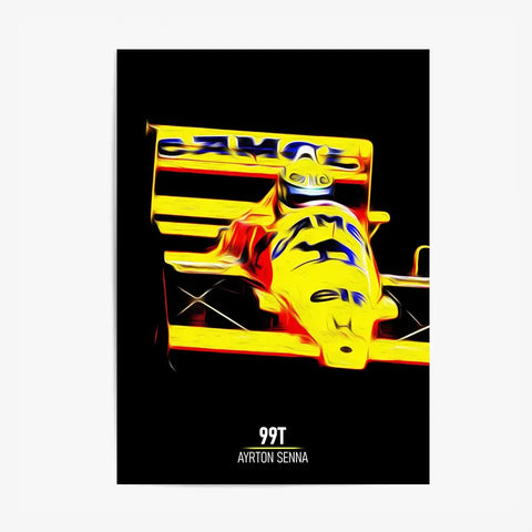 Affiche ou Tableau Lotus 99T Ayrton Senna Formule 1