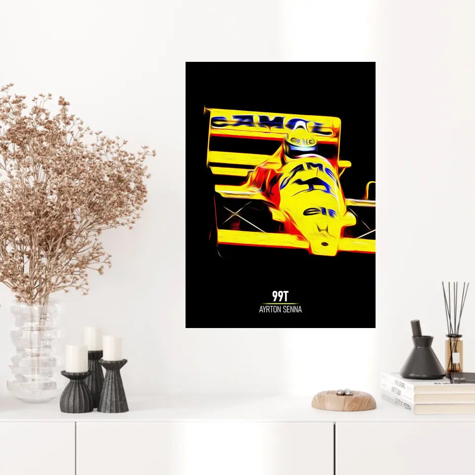 Affiche ou Tableau Lotus 99T Ayrton Senna Formule 1
