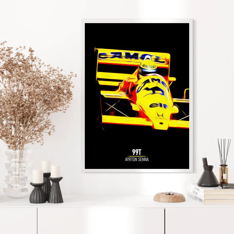 Affiche ou Tableau Lotus 99T Ayrton Senna Formule 1