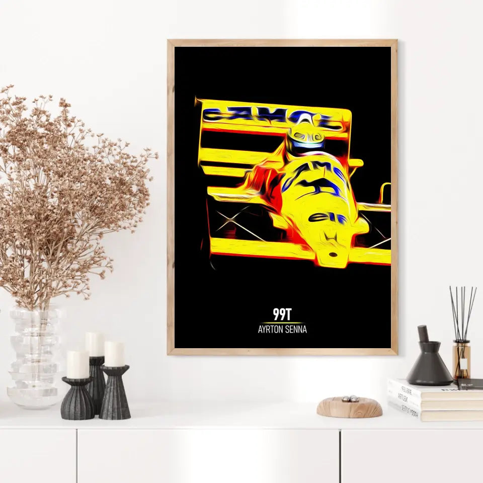 Affiche ou Tableau Lotus 99T Ayrton Senna Formule 1