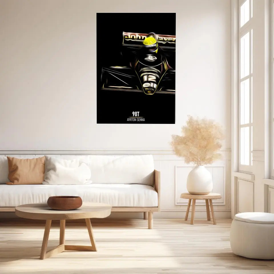 Affiche ou Tableau Lotus 98T Ayrton Senna Formule 1