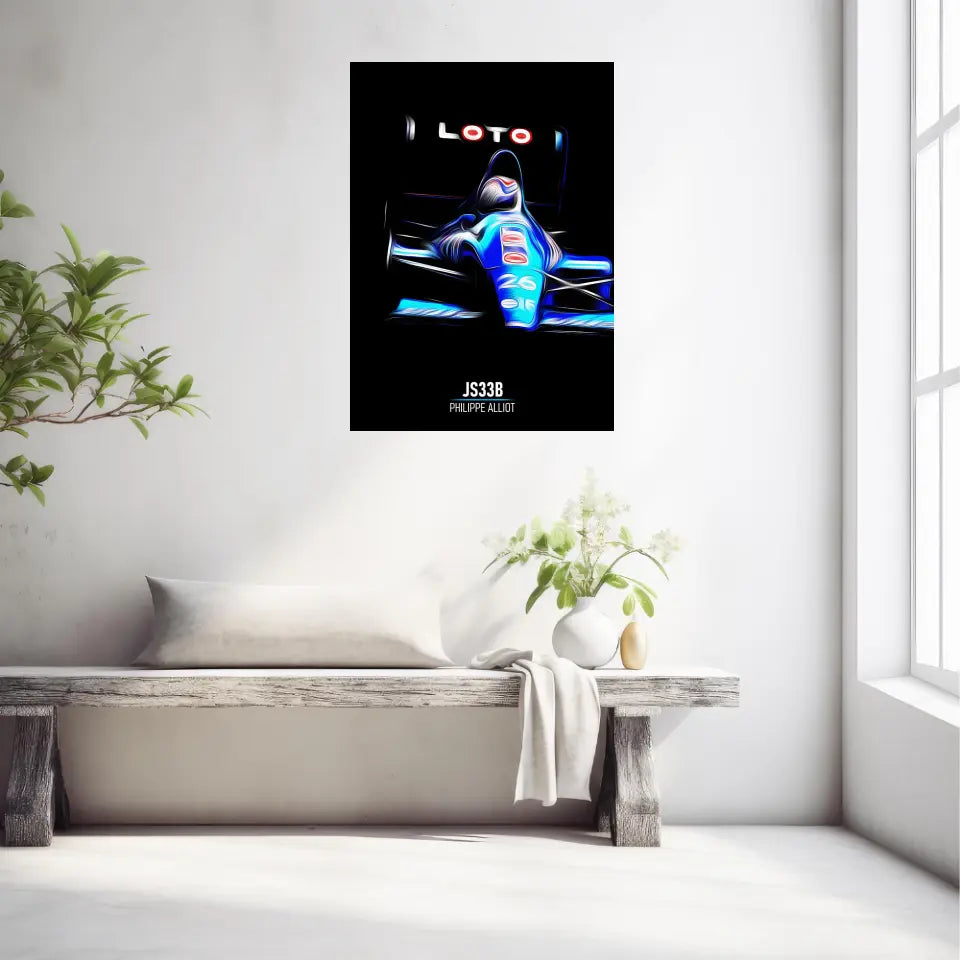 Affiche ou Tableau Liger JS33B Philippe Alliot Formule 1