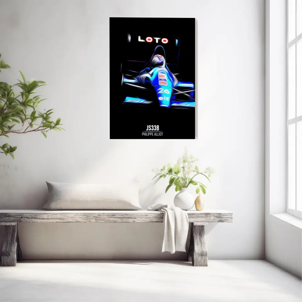 Affiche ou Tableau Liger JS33B Philippe Alliot Formule 1