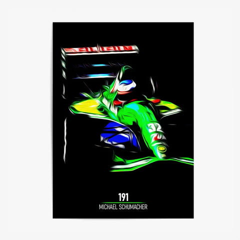 Affiche ou Tableau Jordan 191 Michael Schumacher Formule 1