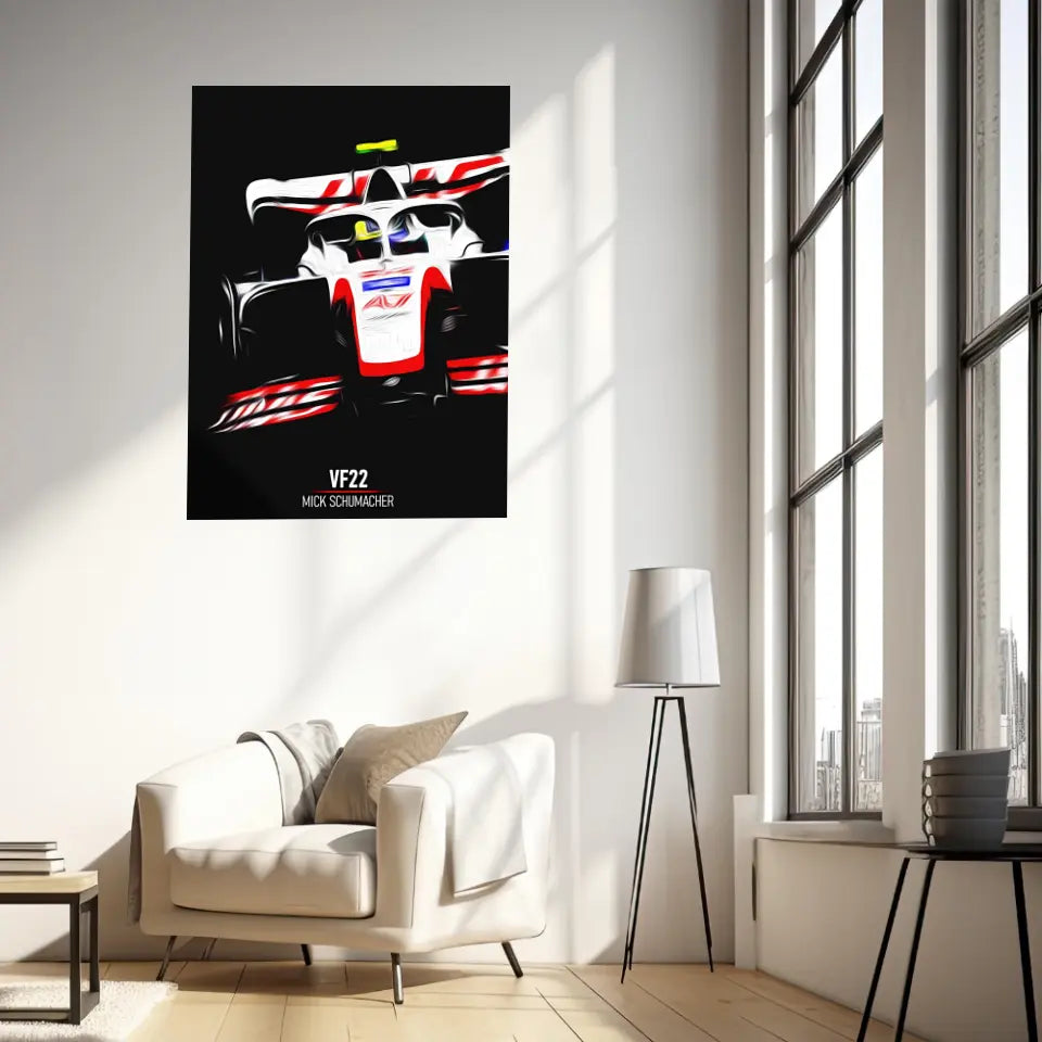Affiche ou Tableau Haas VF22 Mick Schumacher Formule 1