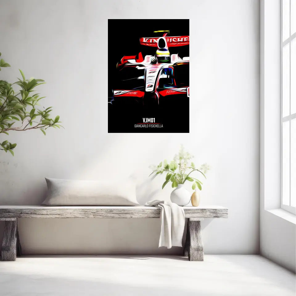 Affiche ou Tableau Force India VJM01 Giancarlo Fisichella Formule 1