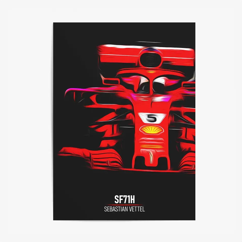 Affiche ou Tableau Ferrari SF71H Sebastian Vettel Formule 1