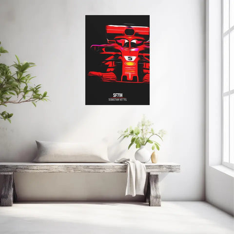 Affiche ou Tableau Ferrari SF71H Sebastian Vettel Formule 1