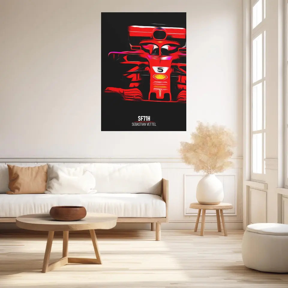 Affiche ou Tableau Ferrari SF71H Sebastian Vettel Formule 1