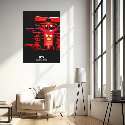 Affiche ou Tableau Ferrari SF71H Sebastian Vettel Formule 1