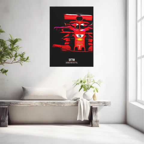 Affiche ou Tableau Ferrari SF71H Sebastian Vettel Formule 1