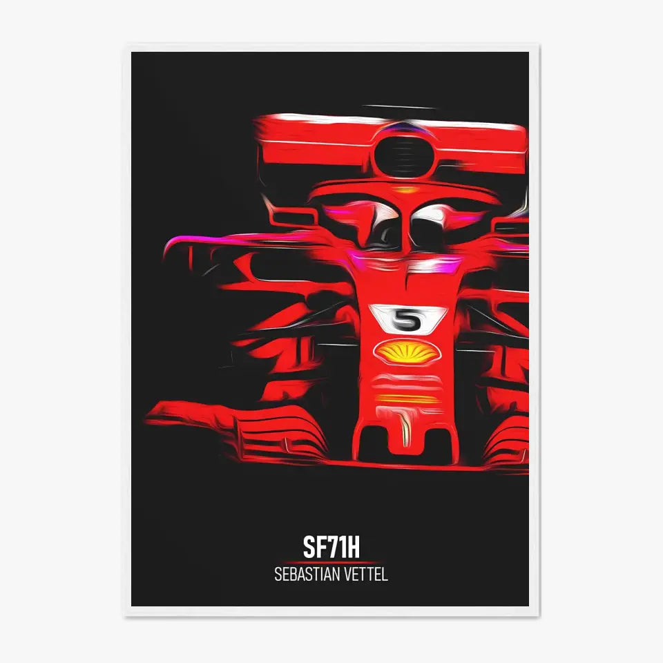 Affiche ou Tableau Ferrari SF71H Sebastian Vettel Formule 1