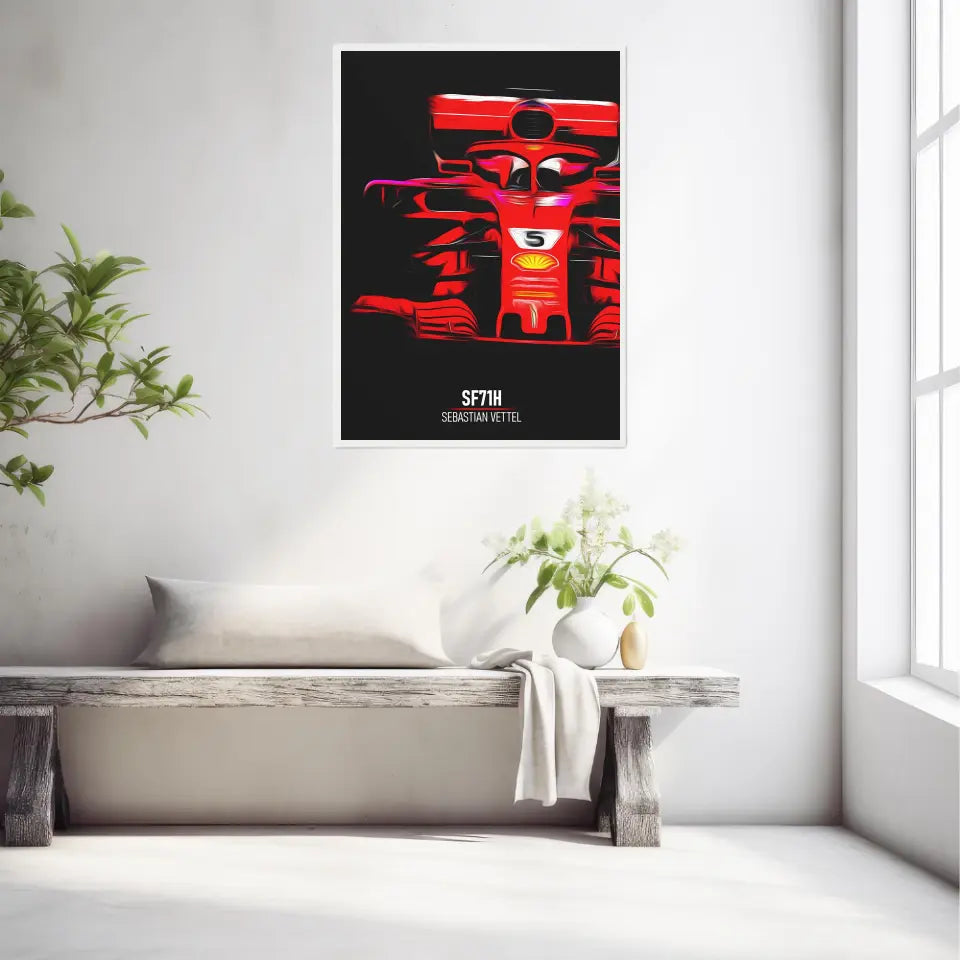 Affiche ou Tableau Ferrari SF71H Sebastian Vettel Formule 1