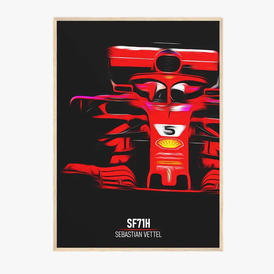 Affiche ou Tableau Ferrari SF71H Sebastian Vettel Formule 1