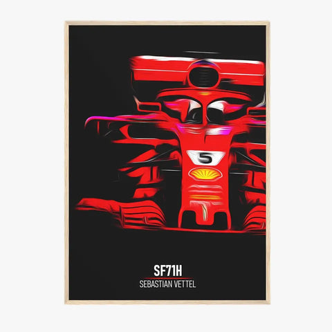 Affiche ou Tableau Ferrari SF71H Sebastian Vettel Formule 1