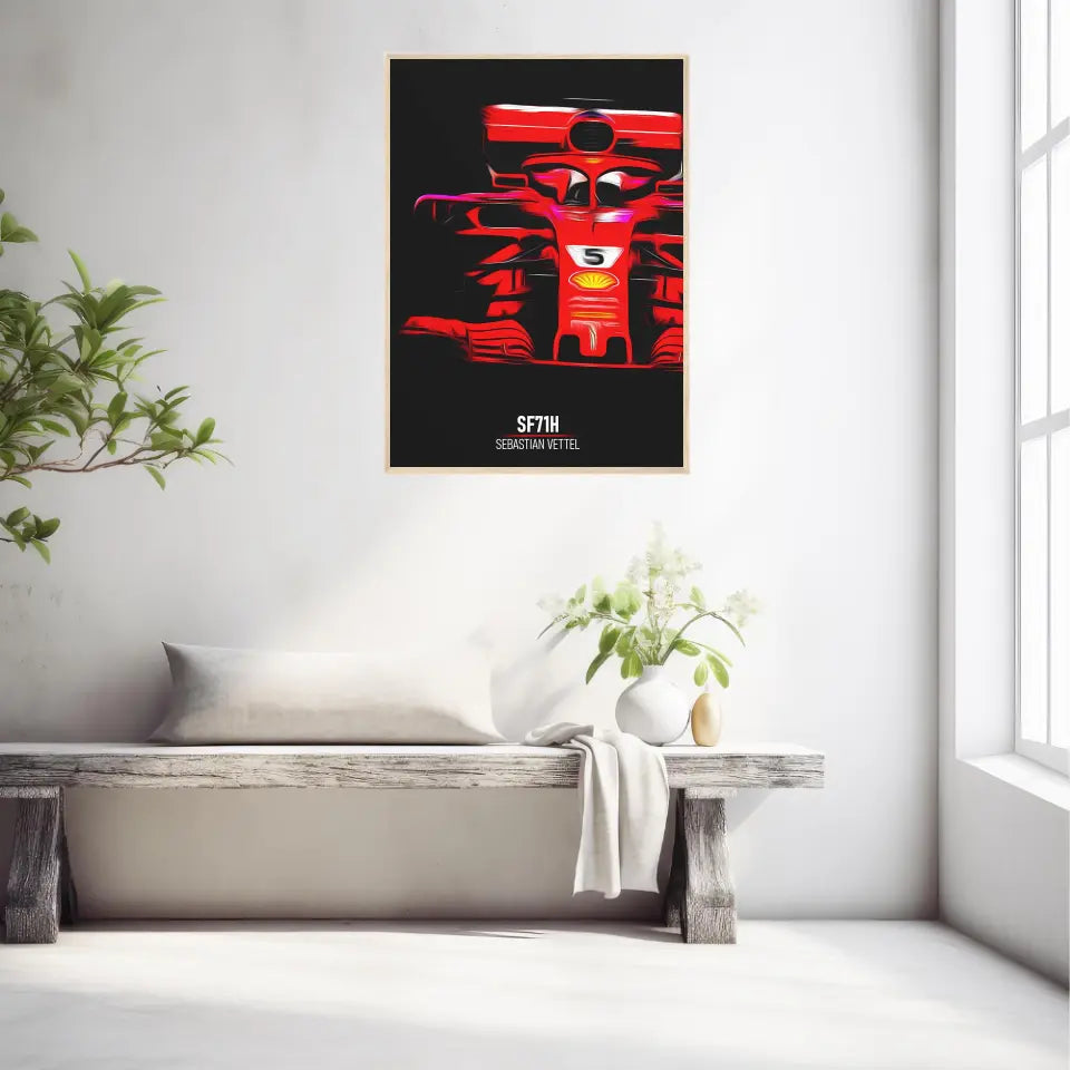 Affiche ou Tableau Ferrari SF71H Sebastian Vettel Formule 1