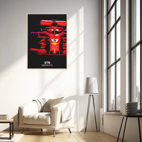 Affiche ou Tableau Ferrari SF71H Sebastian Vettel Formule 1