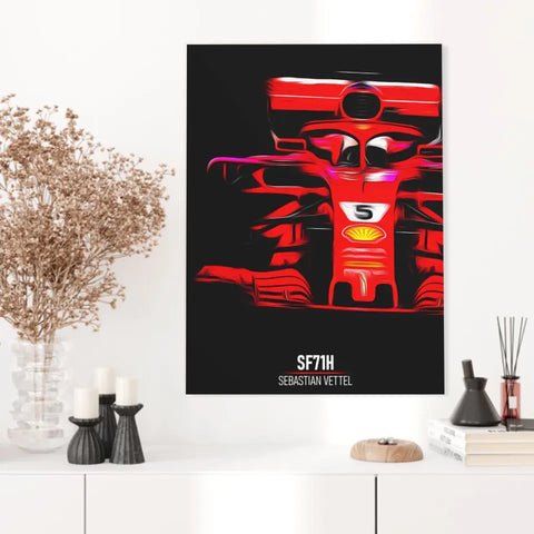 Affiche ou Tableau Ferrari SF71H Sebastian Vettel Formule 1