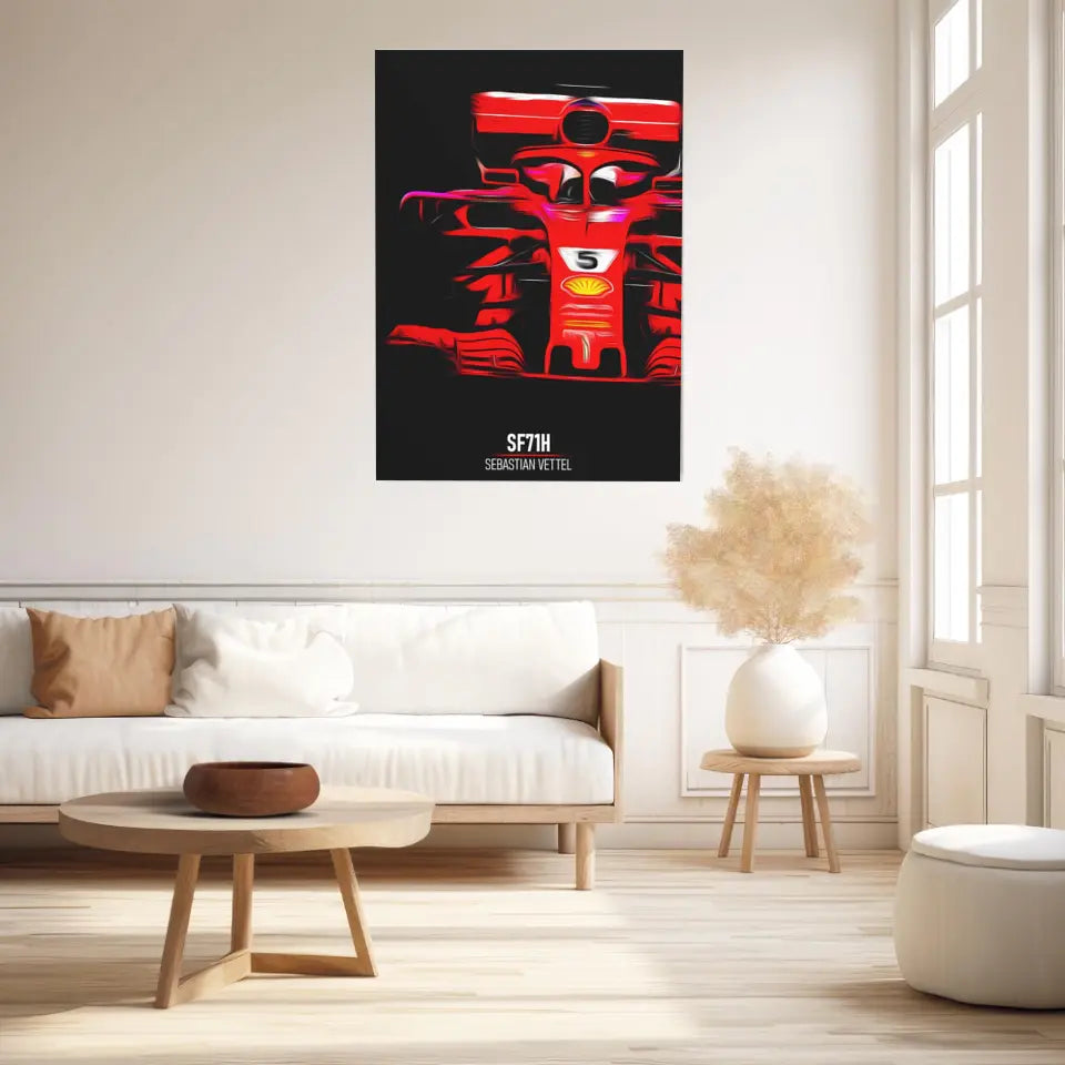 Affiche ou Tableau Ferrari SF71H Sebastian Vettel Formule 1