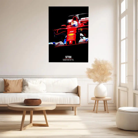 Affiche ou Tableau Ferrari SF70H Sebastian Vettel Formule 1