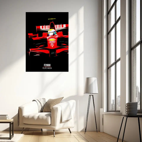 Affiche ou Tableau Ferrari F2008 Felipe Massa Formule 1