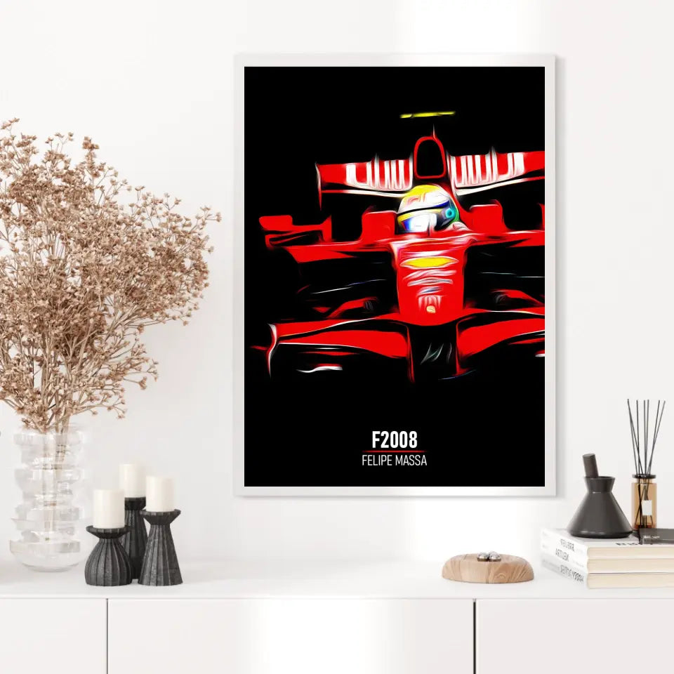 Affiche ou Tableau Ferrari F2008 Felipe Massa Formule 1