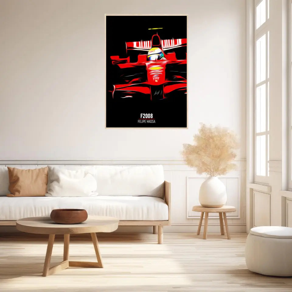 Affiche ou Tableau Ferrari F2008 Felipe Massa Formule 1