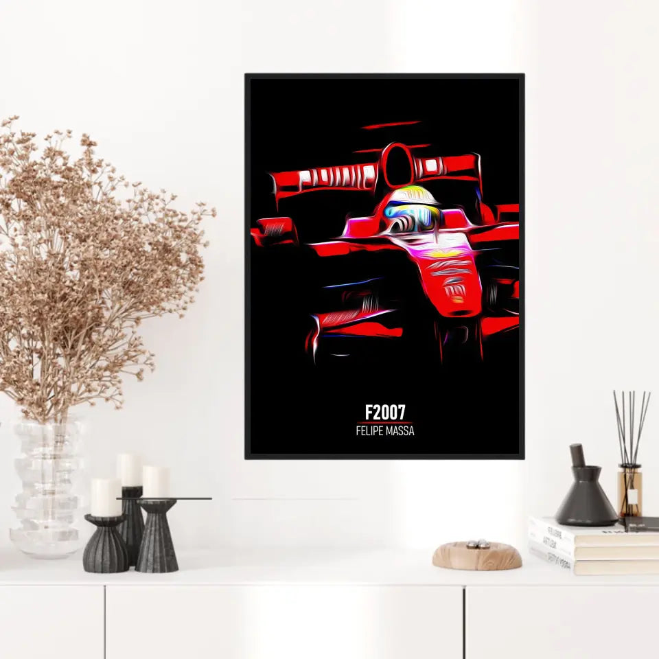 Affiche ou Tableau Ferrari F2007 Felipe Massa Formule 1