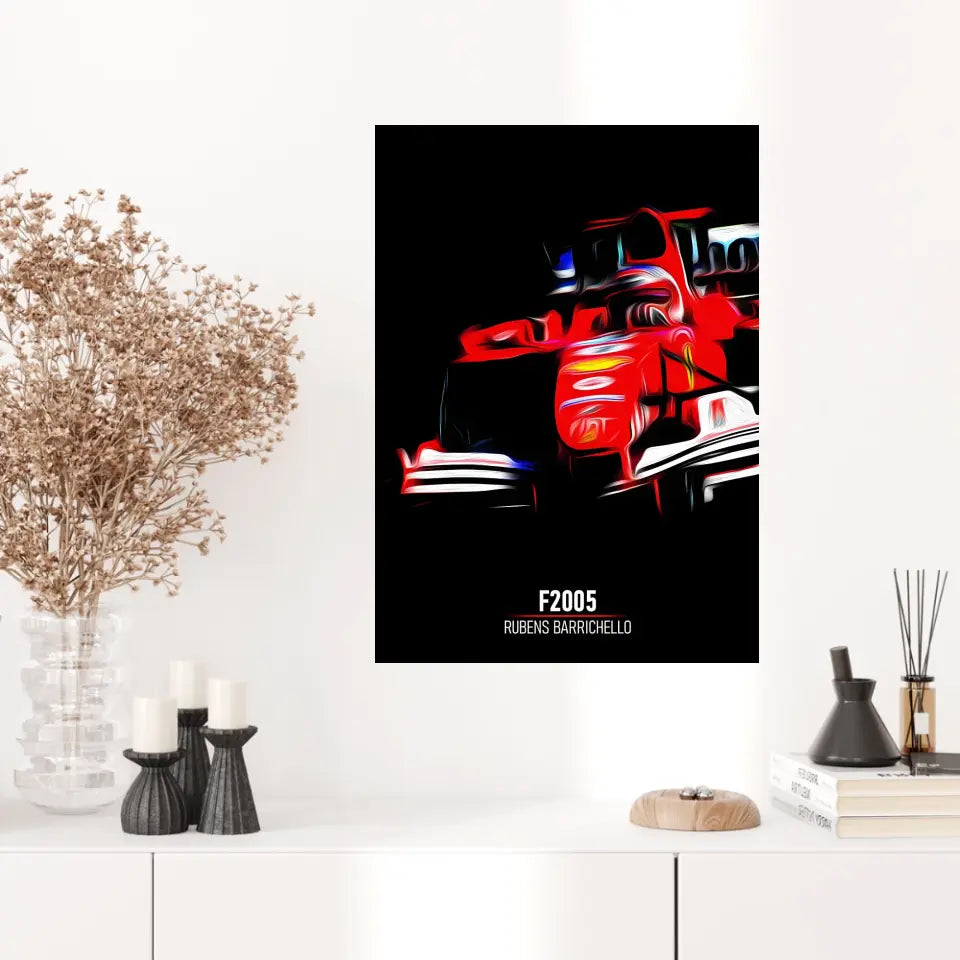 Affiche ou Tableau Ferrari F2005 Rubens Barrichello Formule 1