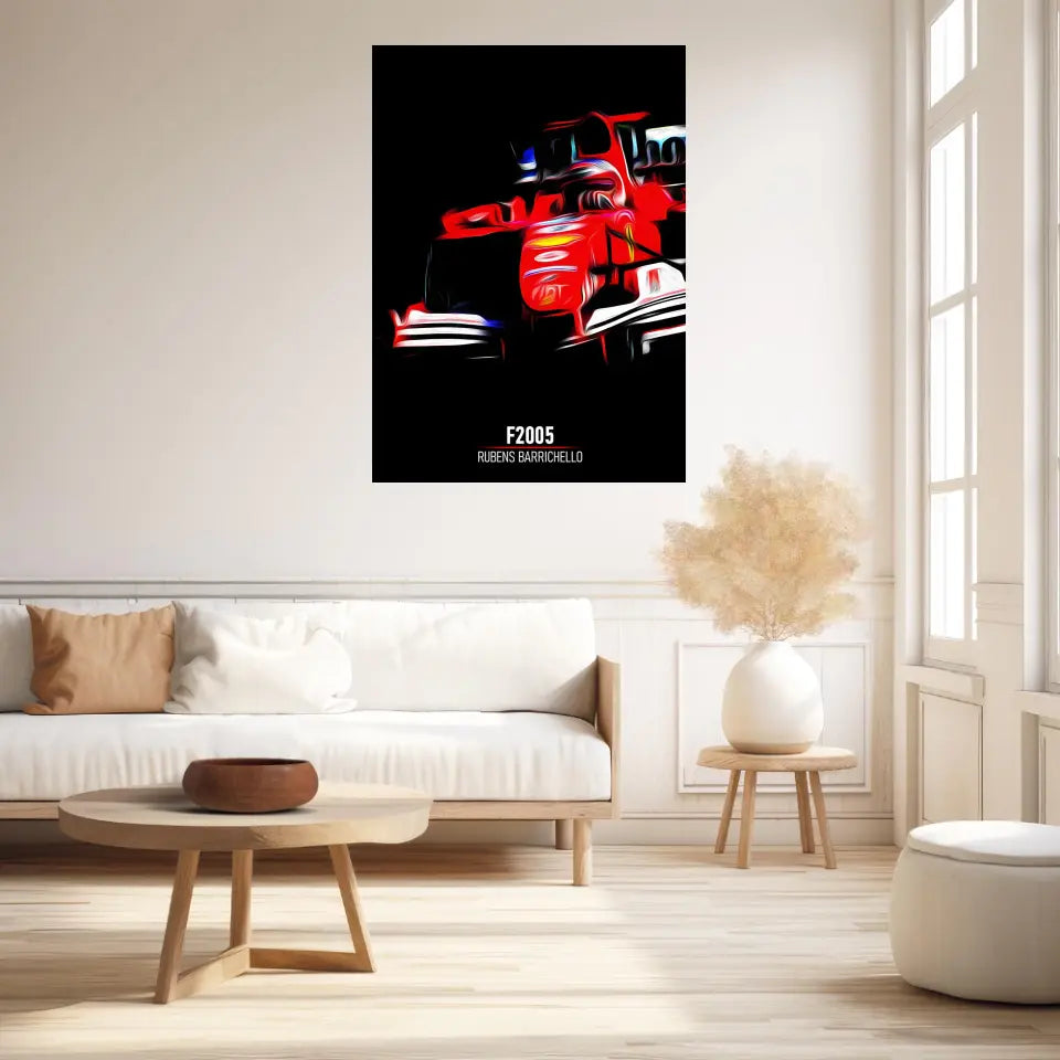 Affiche ou Tableau Ferrari F2005 Rubens Barrichello Formule 1
