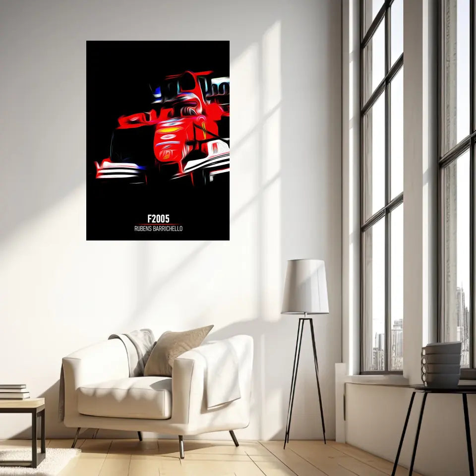 Affiche ou Tableau Ferrari F2005 Rubens Barrichello Formule 1