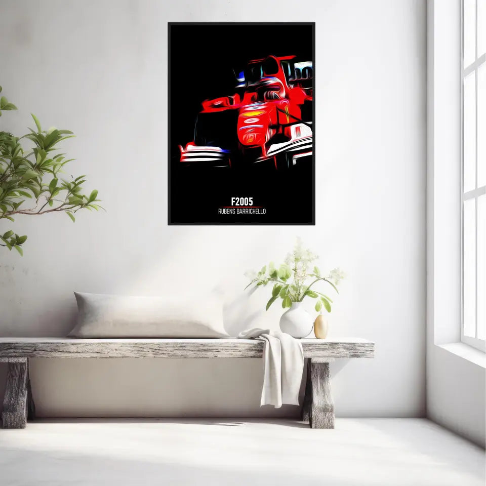 Affiche ou Tableau Ferrari F2005 Rubens Barrichello Formule 1