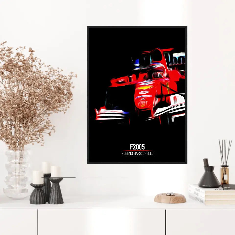 Affiche ou Tableau Ferrari F2005 Rubens Barrichello Formule 1