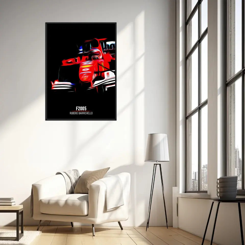 Affiche ou Tableau Ferrari F2005 Rubens Barrichello Formule 1