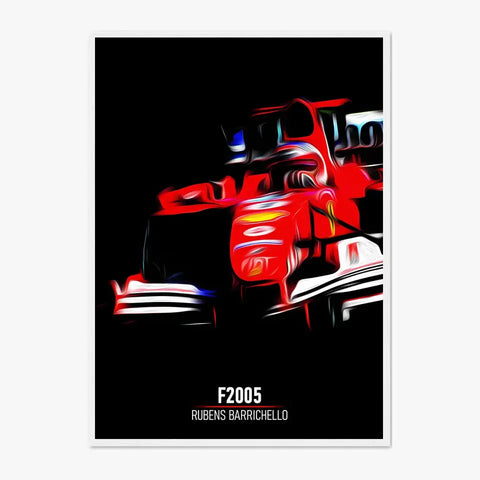 Affiche ou Tableau Ferrari F2005 Rubens Barrichello Formule 1