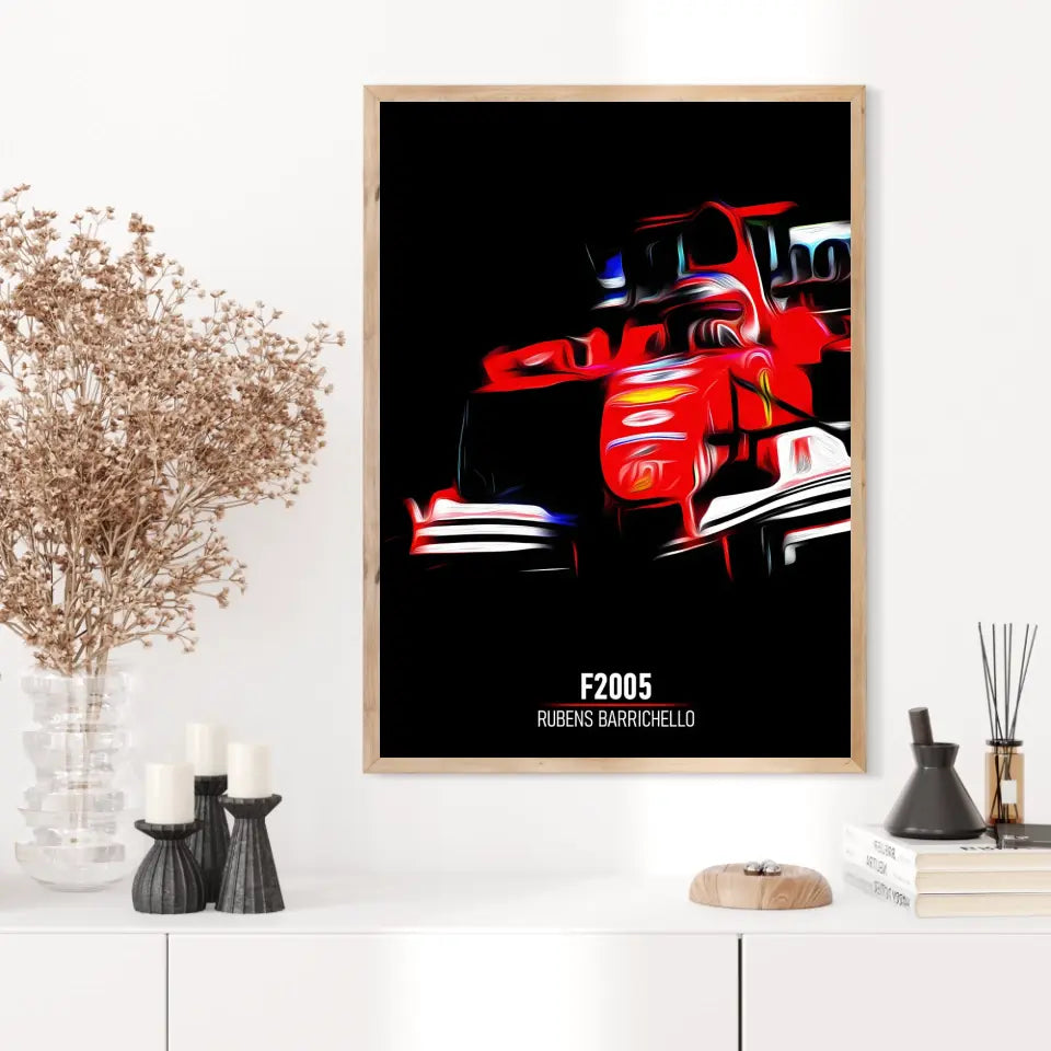 Affiche ou Tableau Ferrari F2005 Rubens Barrichello Formule 1