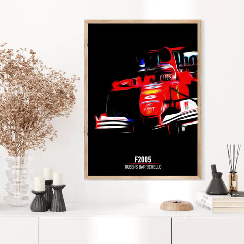 Affiche ou Tableau Ferrari F2005 Rubens Barrichello Formule 1