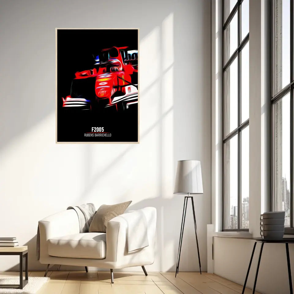 Affiche ou Tableau Ferrari F2005 Rubens Barrichello Formule 1