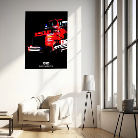Affiche ou Tableau Ferrari F2005 Rubens Barrichello Formule 1