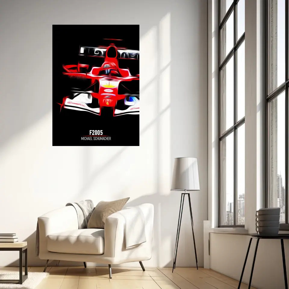 Affiche ou Tableau Ferrari F2005 Michael Schumacher Formule 1