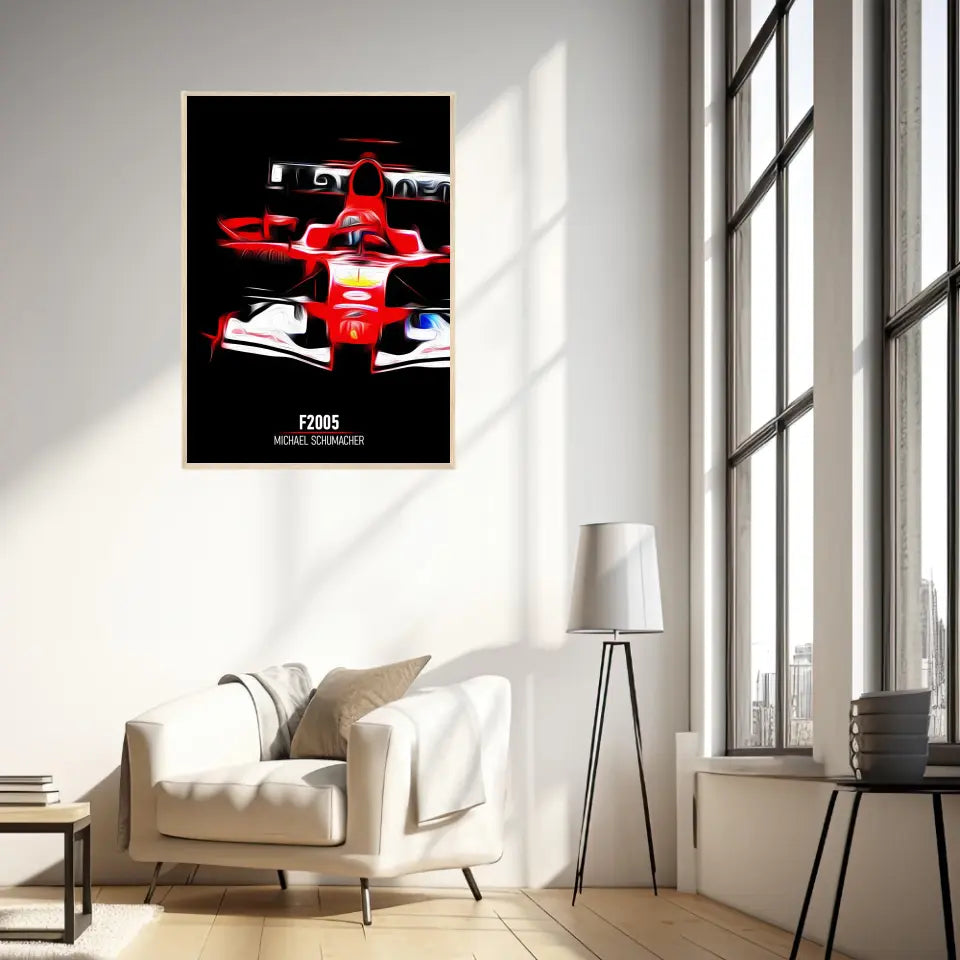 Affiche ou Tableau Ferrari F2005 Michael Schumacher Formule 1