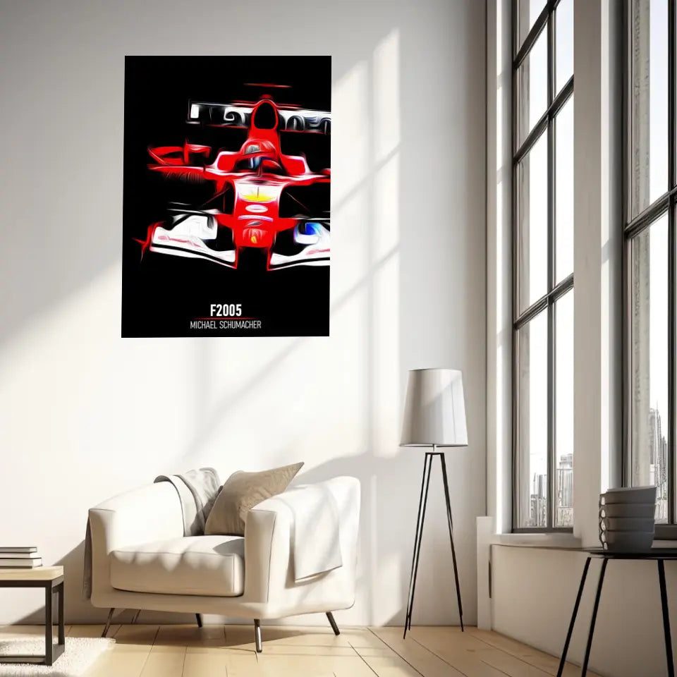 Affiche ou Tableau Ferrari F2005 Michael Schumacher Formule 1
