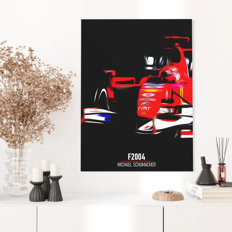 Affiche ou Tableau Ferrari F2004 Michael Schumacher Formule 1