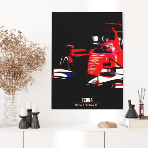 Affiche ou Tableau Ferrari F2004 Michael Schumacher Formule 1
